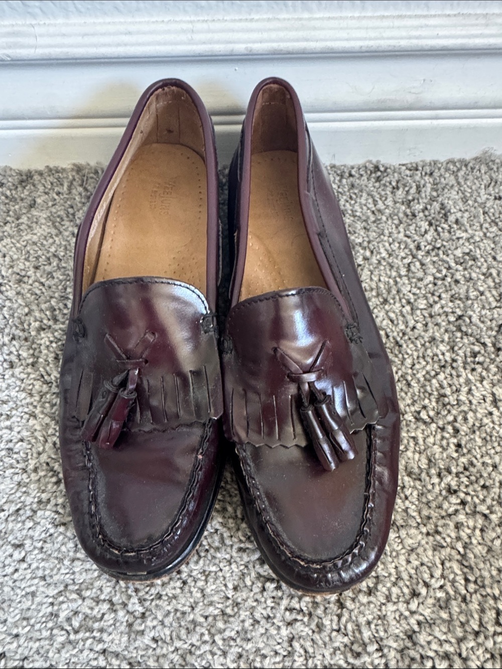Women's Burgundy Tassel Kiltie Loafers